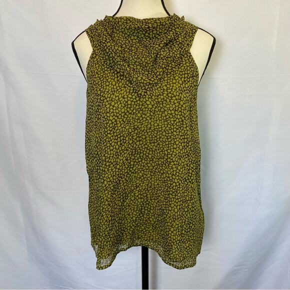 MICHAEL Michael Kors Women’s Size 8 Green Animal Print Cowl Neck Blouse Tank Top - Picture 1 of 11